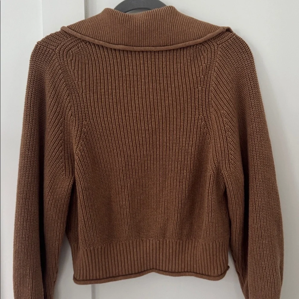 J Crew Ribbed cotton button-collar sweater Size S